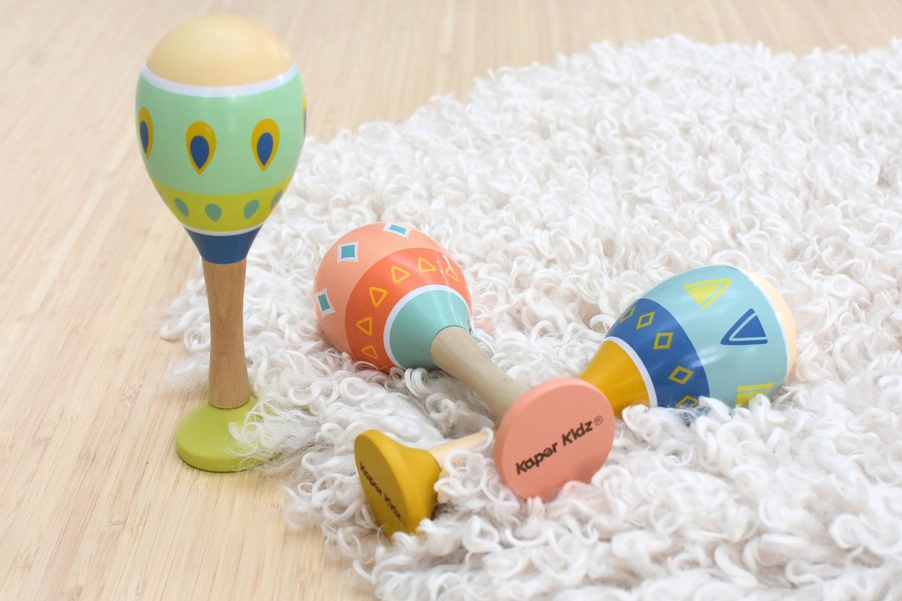 Kids Toy Chest Brand-Kaper Kidz, Toys-Musical Toys, Toys-Rattles & Teethers, Gift-Baby Shower PATTERN PLAY MARACAS WITH BASE