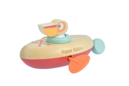 Kids Toy Chest Brand-Kaper Kidz, Toys-Outdoor & Water Play ANIMAL CANOE PULL STRING PELICAN WATER BATH TOY