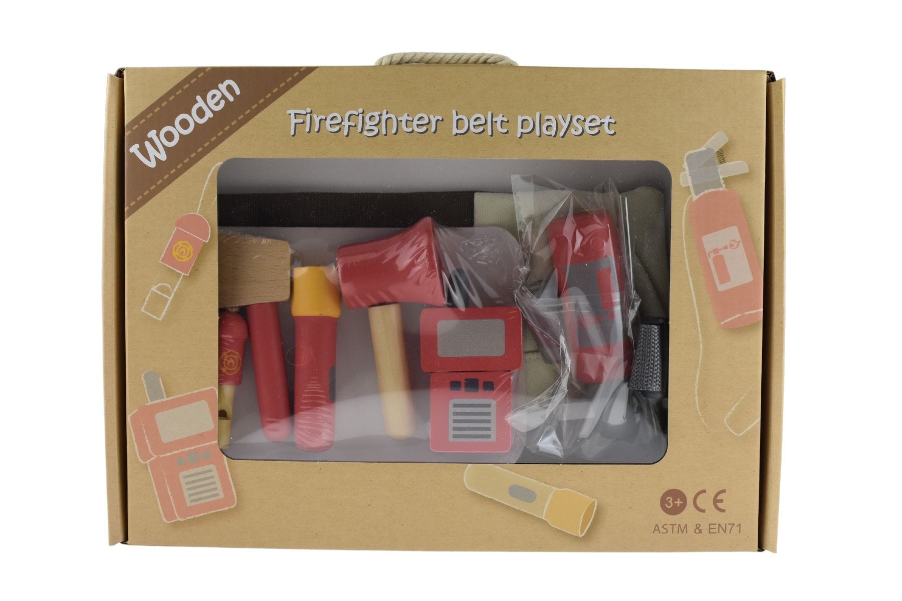 Kids Toy Chest Brand-Kaper Kidz, Toys-Pretend Play WOODEN FIRE FIGHTER BELT PLAYSET