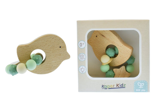 Kids Toy Chest Brand-Kaper Kidz, Toys-Rattles & Teethers, Toys-Gift-Baby Shower ECOBEAD BIRD TEETHER