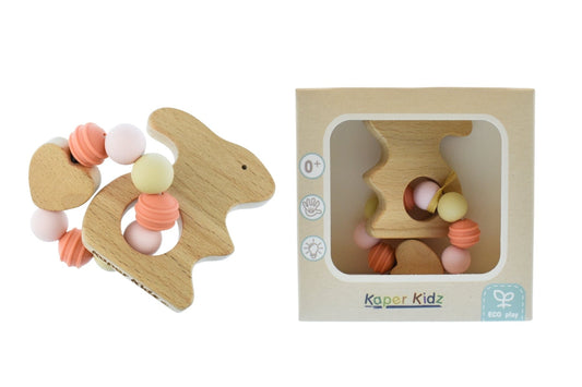 Kids Toy Chest Brand-Kaper Kidz, Toys-Rattles & Teethers, Toys-Gift-Baby Shower ECOBEAD BUNNY TEETHER