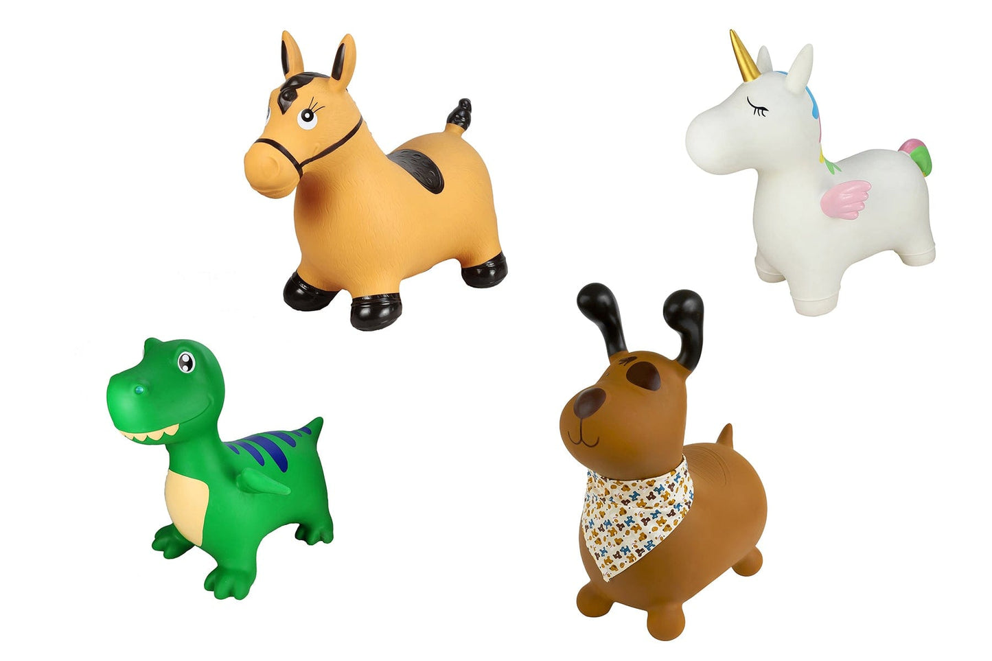 Kids Toy Chest Brand-Kaper Kidz, Toys-Ride On BOUNCY RIDER ANIMAL PACK OF 12