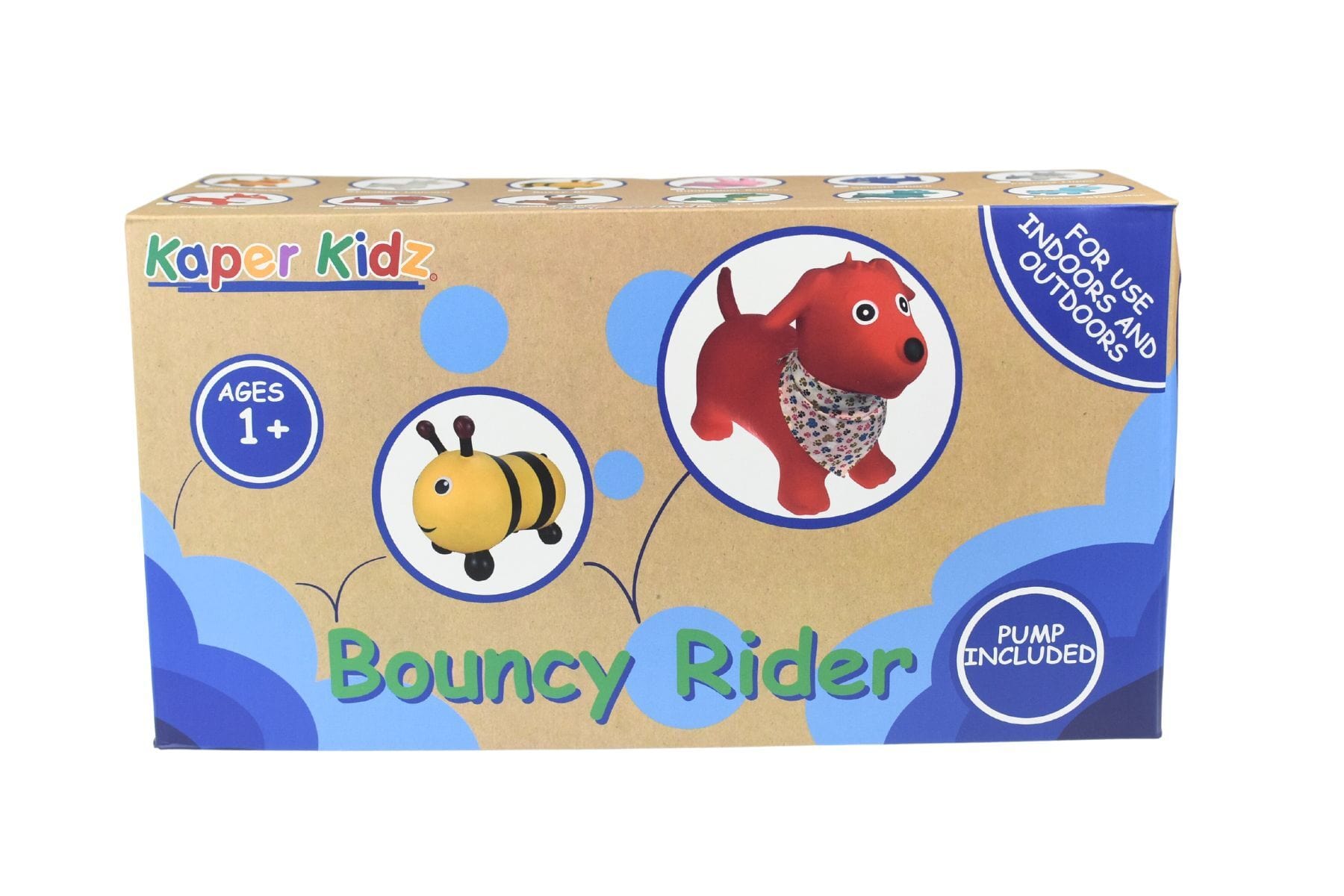 Kids Toy Chest Brand-Kaper Kidz, Toys-Ride On BOUNCY RIDER ANIMAL PACK OF 12