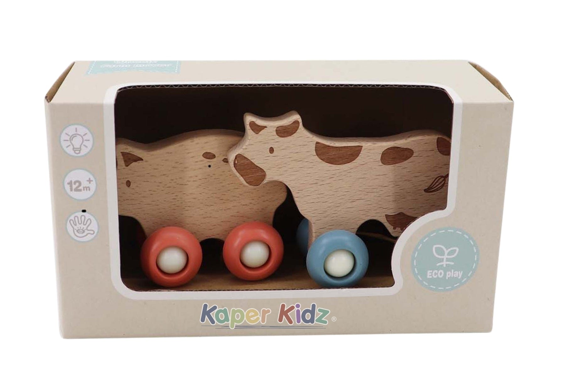 Kids Toy Chest Brand-Kaper Kidz, Toys-Vehicles ECOWHEELS FARM MOVERS COW & PIG