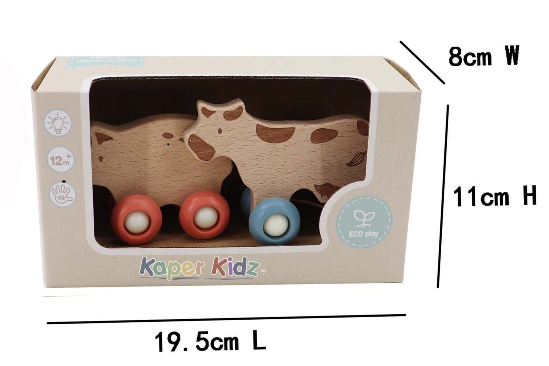 Kids Toy Chest Brand-Kaper Kidz, Toys-Vehicles ECOWHEELS FARM MOVERS COW & PIG