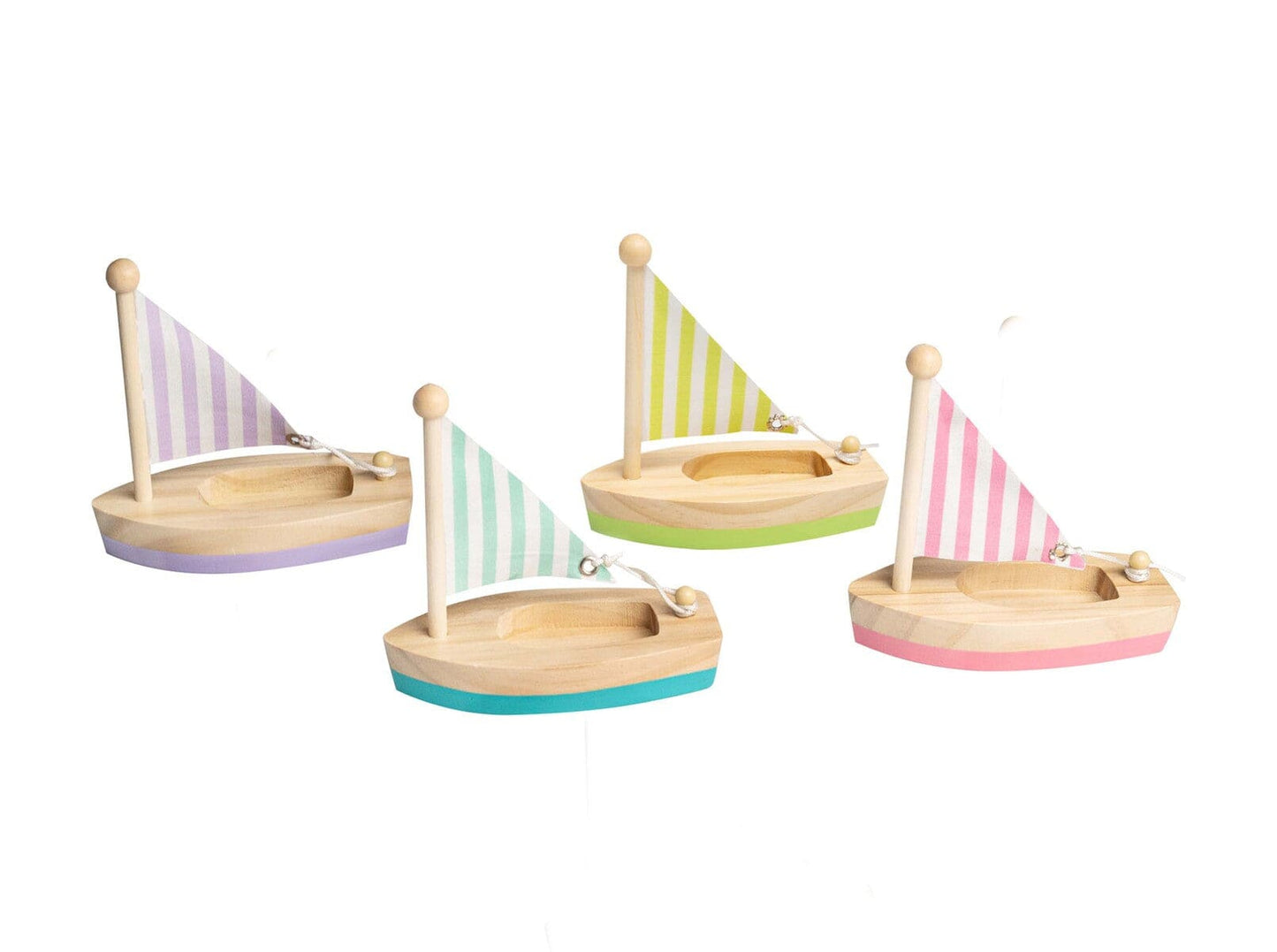 Kids Toy Chest Brand-Kaper Kidz, Toys-Vehicles, Toys-Outdoor & Water Play CALM & BREEZY WOODEN SMALL SAILBOAT SET OF 4