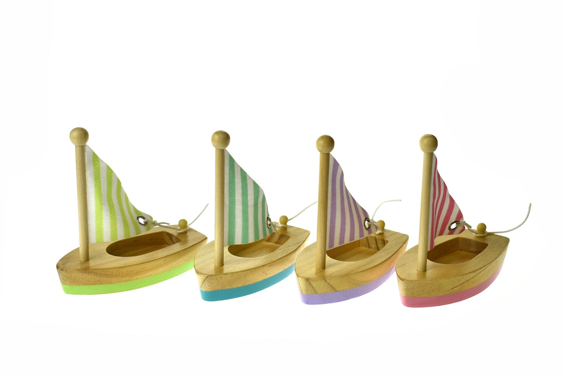 Kids Toy Chest Brand-Kaper Kidz, Toys-Vehicles, Toys-Outdoor & Water Play CALM & BREEZY WOODEN SMALL SAILBOAT SET OF 4