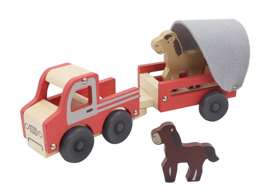 Kids Toy Chest Brand-Kaper Kidz, Toys-Vehicles WOODEN TRUCK WITH HORSE FLOAT