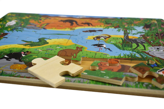 Kids Toy Chest Brand-Koala Dream, Games-Peg & Tray Puzzles AUSTRALIAN ANIMAL JIGSAW PUZZLE