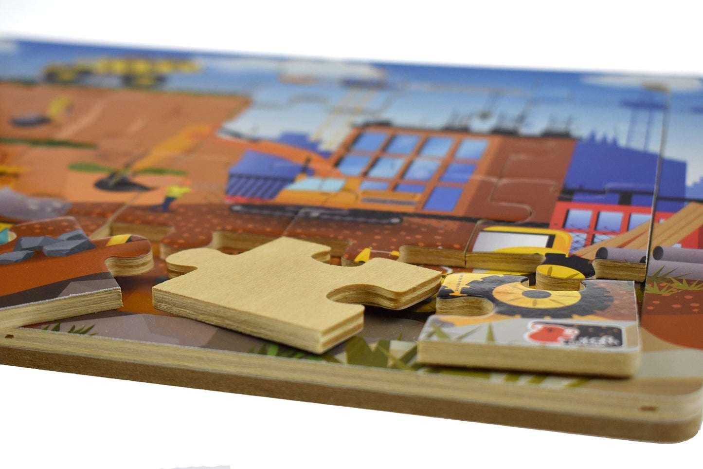 Kids Toy Chest Brand-Koala Dream, Games-Peg & Tray Puzzles CONSTRUCTION SITE JIGSAW PUZZLE 24PCS
