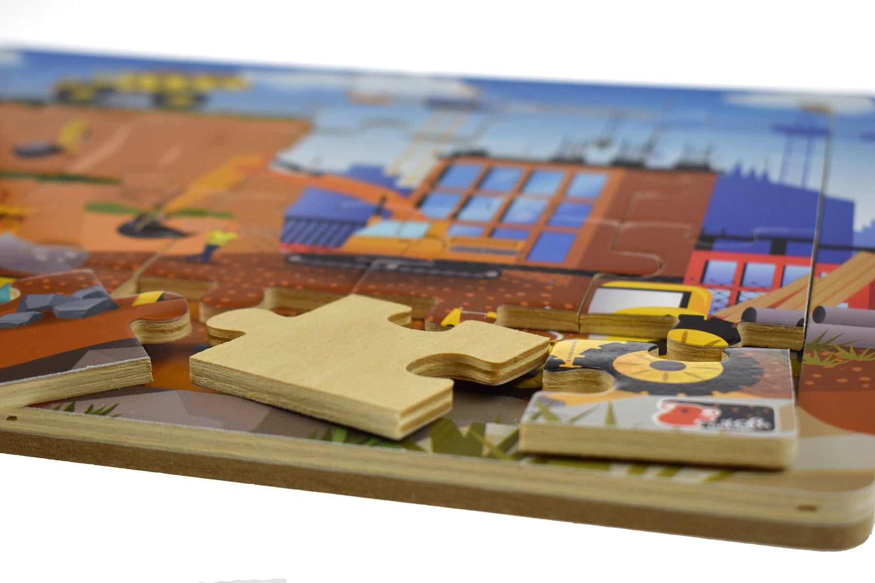 Kids Toy Chest Brand-Koala Dream, Games-Peg & Tray Puzzles CONSTRUCTION SITE JIGSAW PUZZLE 24PCS