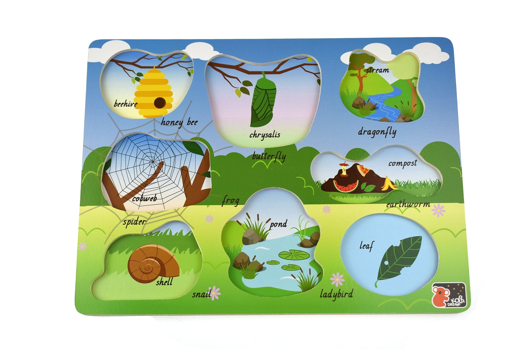 Kids Toy Chest Brand-Koala Dream, Games-Peg & Tray Puzzles Multicolor INSECT PEG PUZZLE
