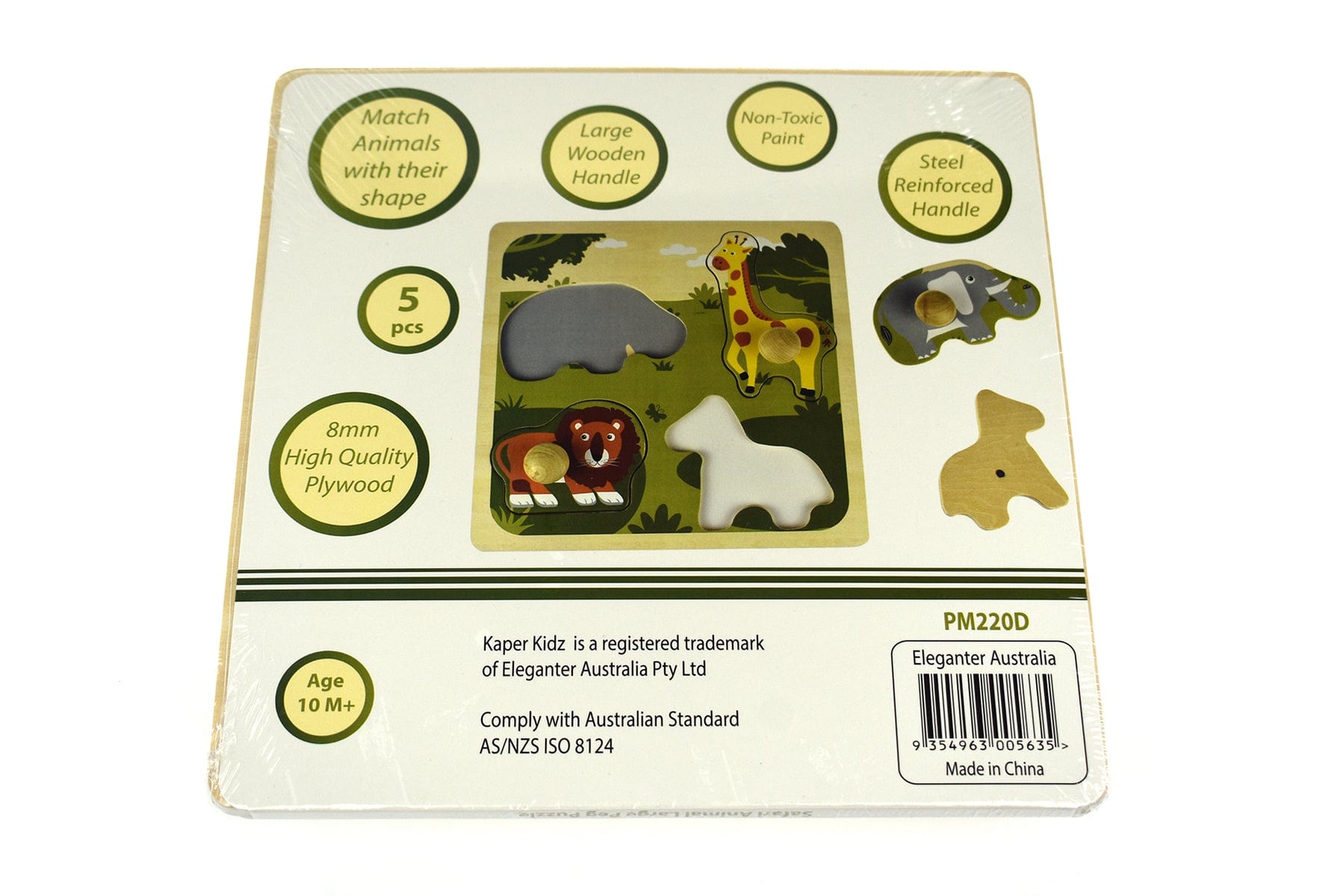 Kids Toy Chest Brand-Koala Dream, Games-Peg & Tray Puzzles, X-FSC Certified FARM ANIMAL LARGE PEG PUZZLE