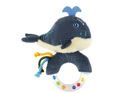 Kids Toy Chest Brand-Koala Dream, Gift-Baby Shower, Gift-Plush SNUGGLE BUDDY SPLASHY WHALE RING RATTLE