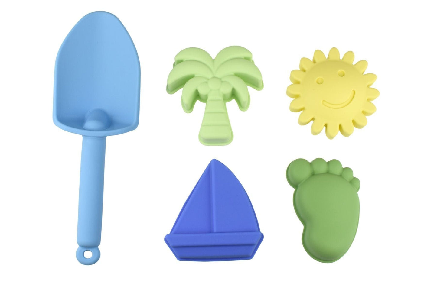 Kids Toy Chest Brand-Koala Dream, Gift-Baby Shower, Gift-Silicone Toys & Teethers Blue Sundae 6-Piece Silicone Beach Adventure Set