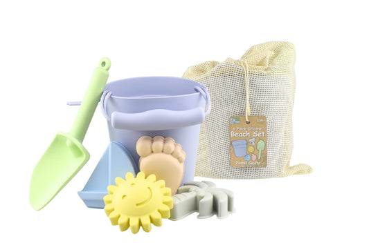 Kids Toy Chest Brand-Koala Dream, Gift-Baby Shower, Gift-Silicone Toys & Teethers Pastel Gelato 6-Piece Eco-Friendly Beach Play Set