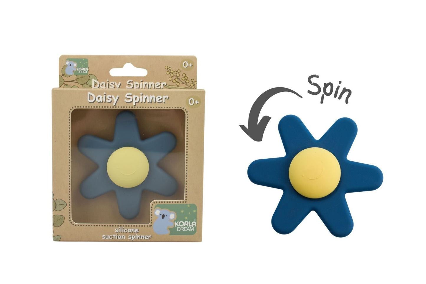 Kids Toy Chest Brand-Koala Dream, Gift-Baby Shower, Gift-Silicone Toys & Teethers SILICONE DAISY SPINNER BLUE