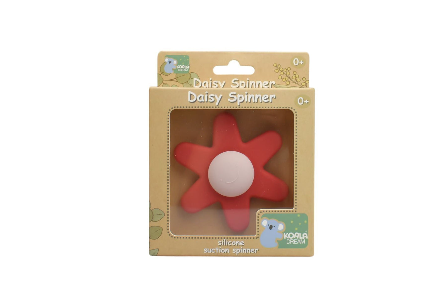 Kids Toy Chest Brand-Koala Dream, Gift-Baby Shower, Gift-Silicone Toys & Teethers SILICONE DAISY SPINNER RED