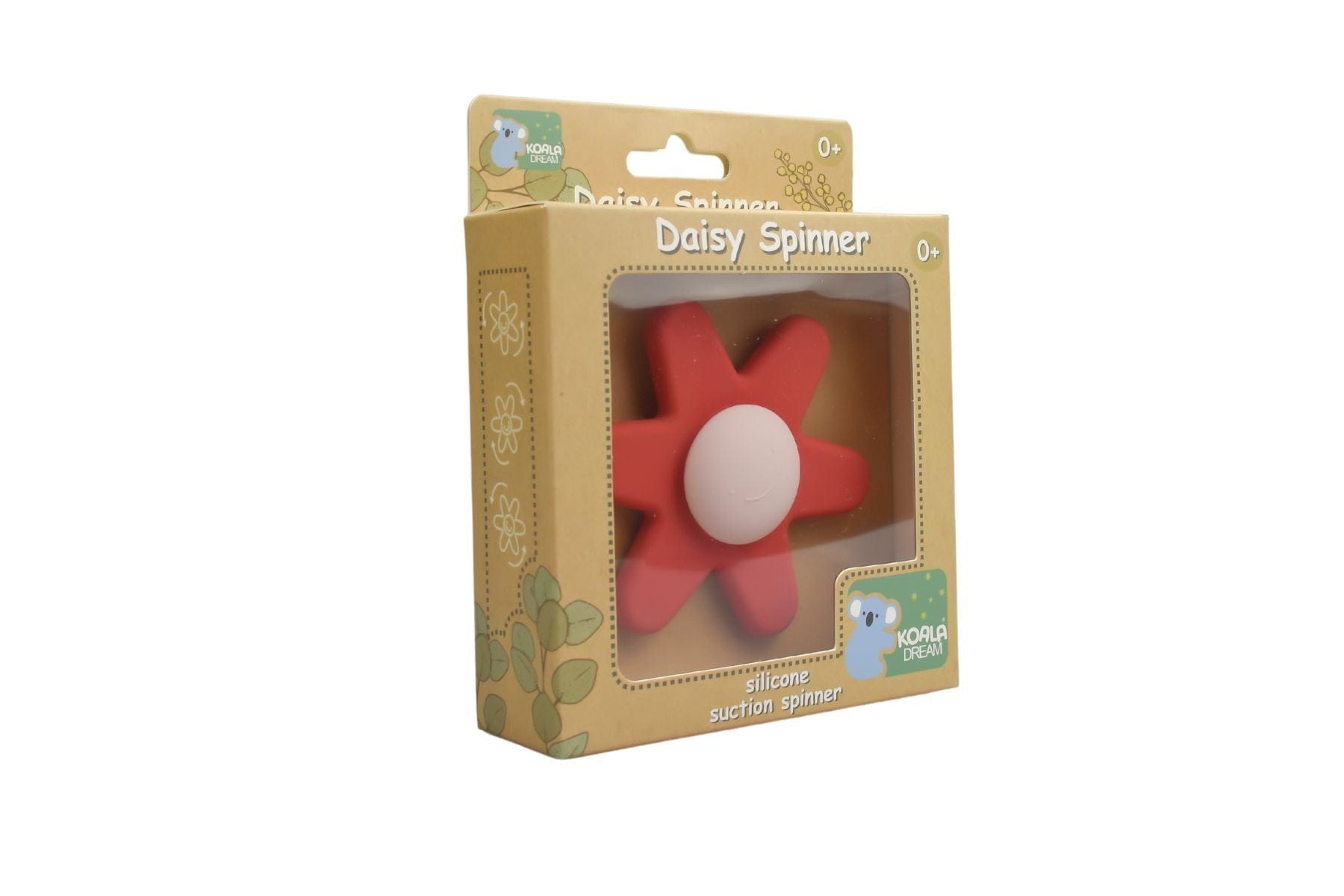 Kids Toy Chest Brand-Koala Dream, Gift-Baby Shower, Gift-Silicone Toys & Teethers SILICONE DAISY SPINNER RED