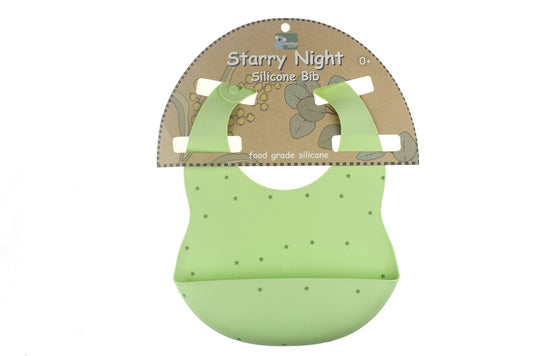 Kids Toy Chest Brand-Koala Dream, Gift-Baby Shower, Gift-Silicone Toys & Teethers STARRY NIGHT SILICONE BIB-GREEN