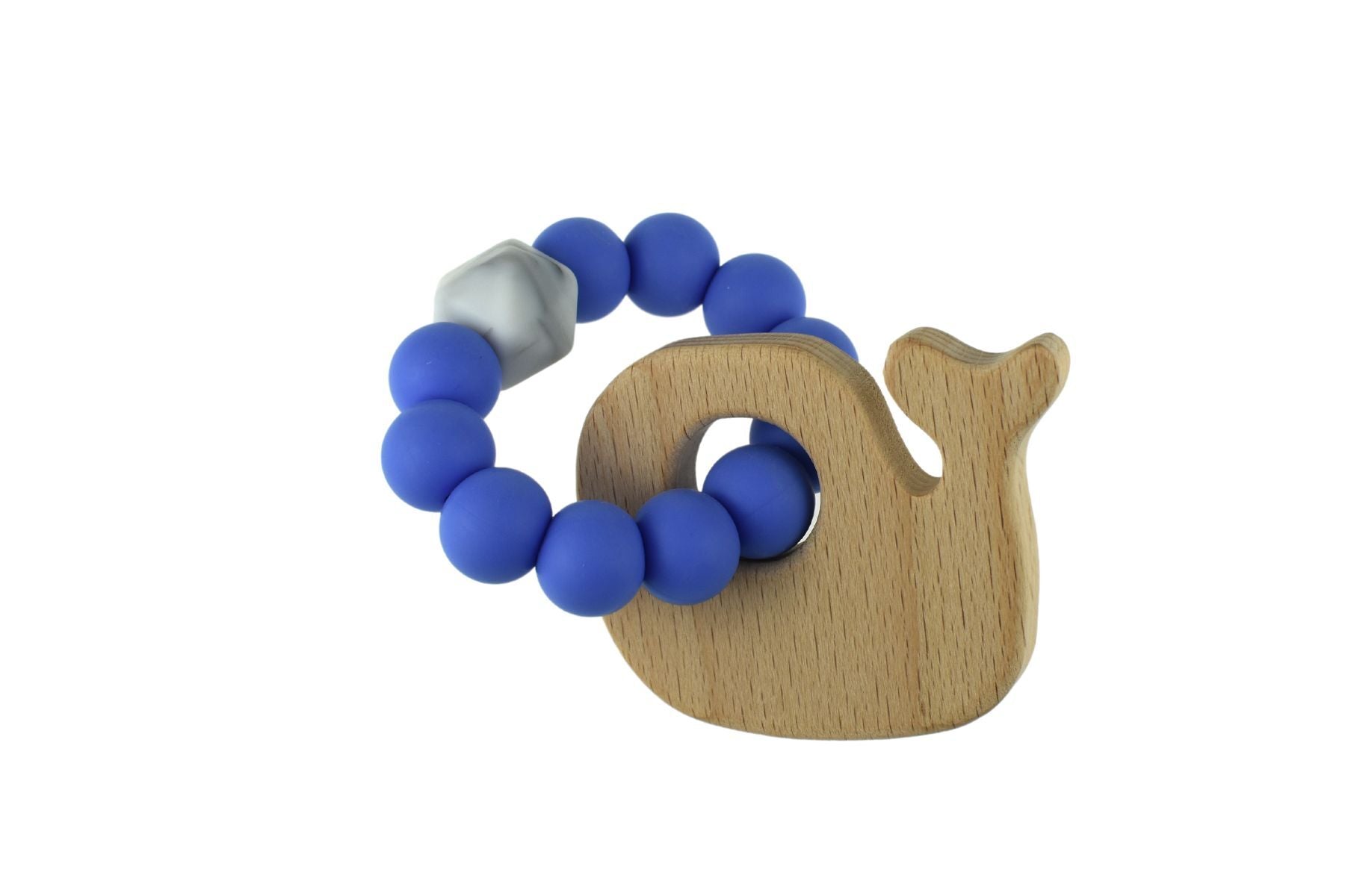 Kids Toy Chest Brand-Koala Dream, Toys-Rattles & Teethers, Gift-Baby Shower, Gift-Silicone Toys & Teethers Wooden Silicone Whale Teether - Blue