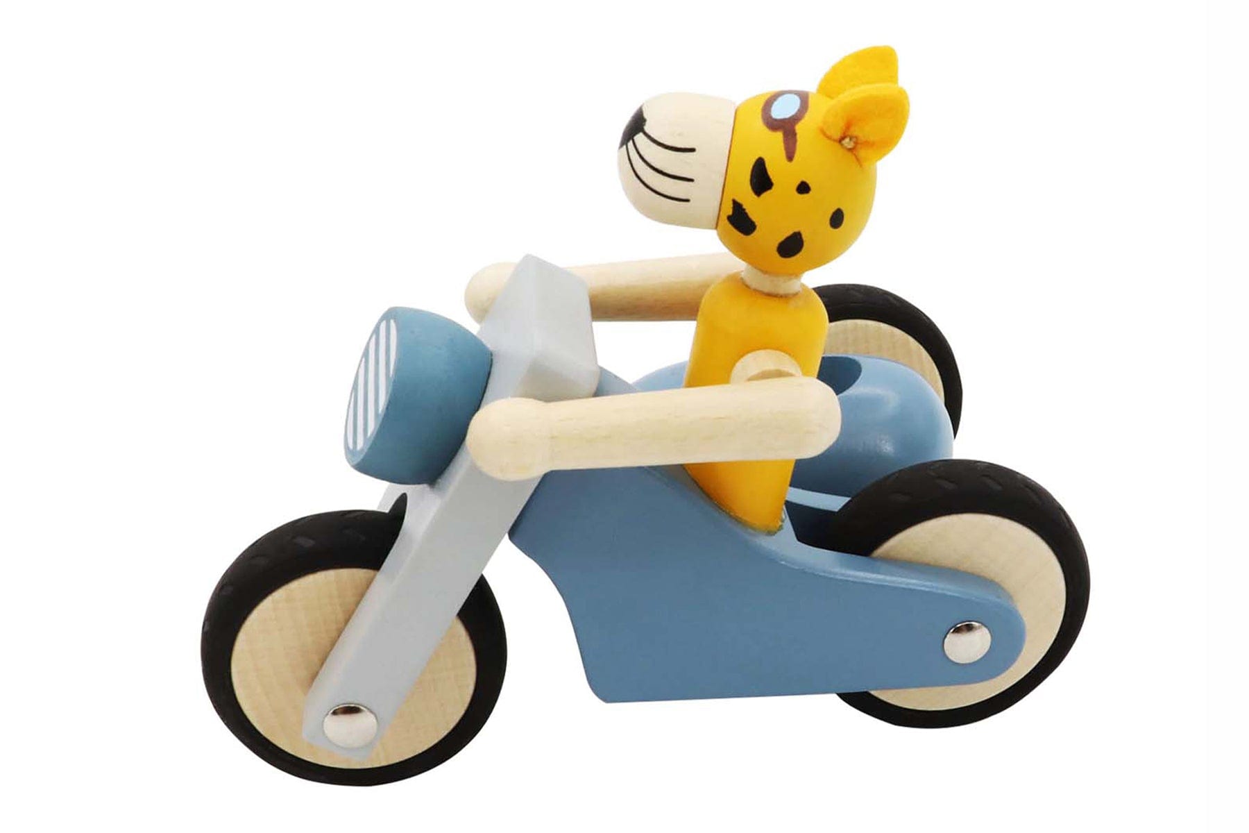 Kids Toy Chest Brand-Retro, Toys-Vehicles RETRO MOTOR TRICYCLE WITH CUTE LEOPARD DRIVER BLUE - LARGE