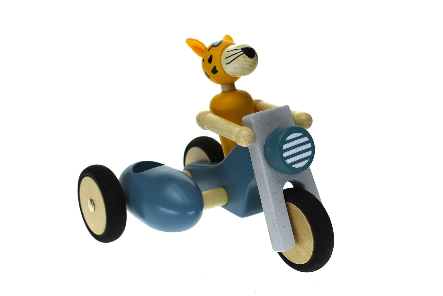 Kids Toy Chest Brand-Retro, Toys-Vehicles RETRO MOTOR TRICYCLE WITH CUTE LEOPARD DRIVER BLUE - LARGE