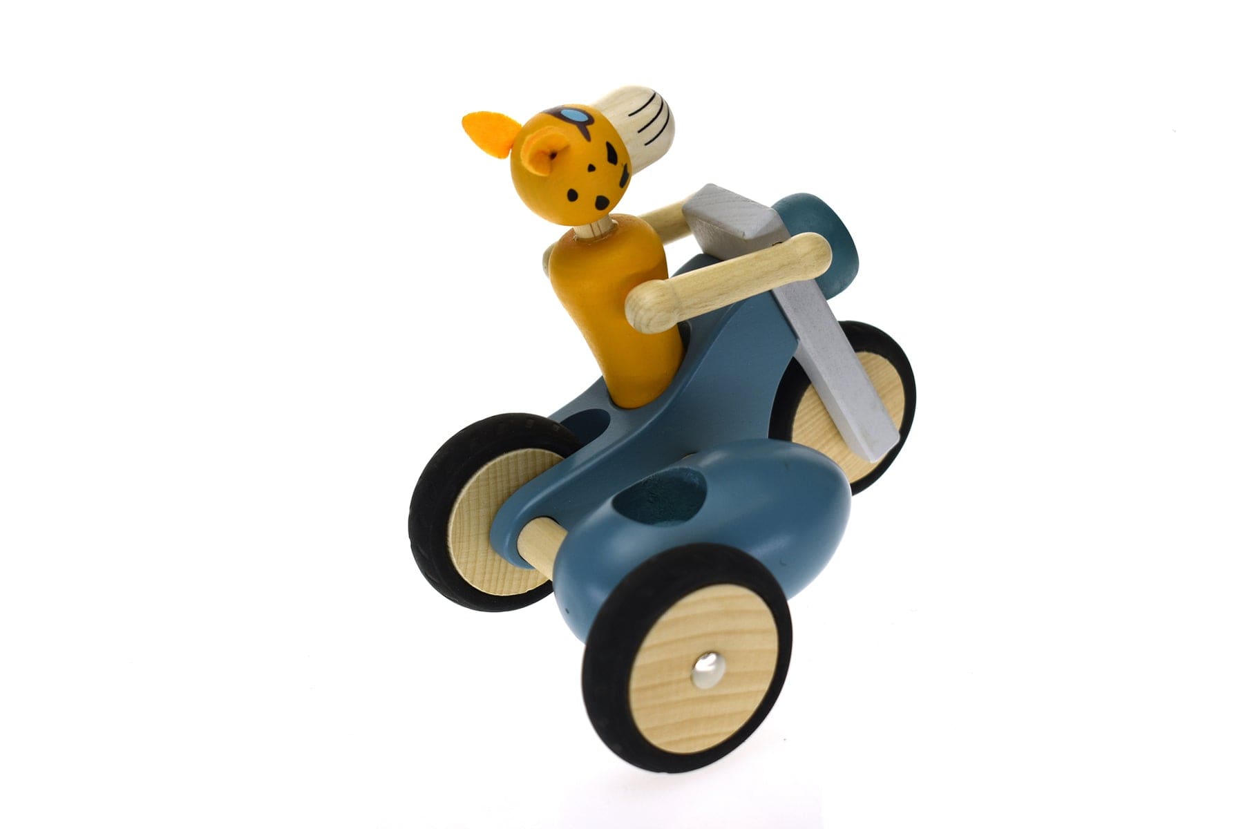 Kids Toy Chest Brand-Retro, Toys-Vehicles RETRO MOTOR TRICYCLE WITH CUTE LEOPARD DRIVER BLUE - LARGE