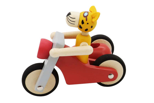 Kids Toy Chest Brand-Retro, Toys-Vehicles RETRO MOTOR TRICYCLE WITH CUTE LEOPARD DRIVER RED - LARGE