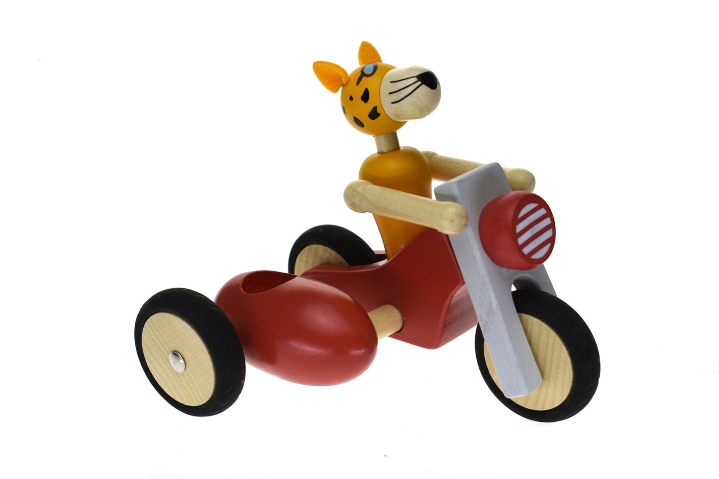 Kids Toy Chest Brand-Retro, Toys-Vehicles RETRO MOTOR TRICYCLE WITH CUTE LEOPARD DRIVER RED - LARGE