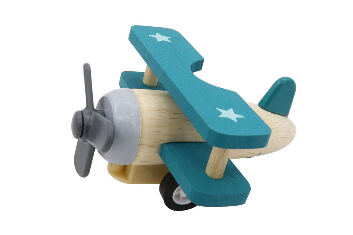 Kids Toy Chest Brand-Retro, Toys-Vehicles RETRO PULL BACK BIPLANE GREEN