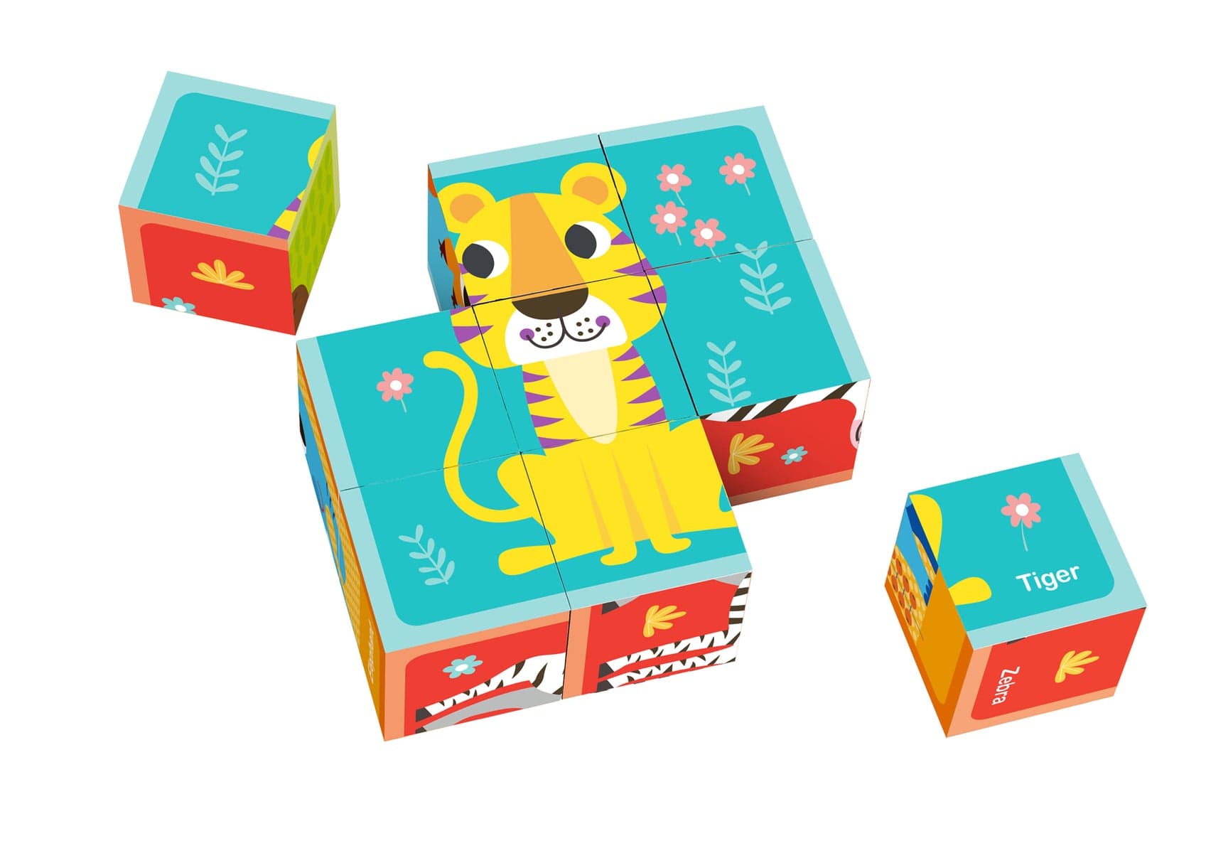 Kids Toy Chest Brand-Tooky Toy, Games-Block Puzzles ANIMAL BLOCK PUZZLE WITH DRAWING CARD