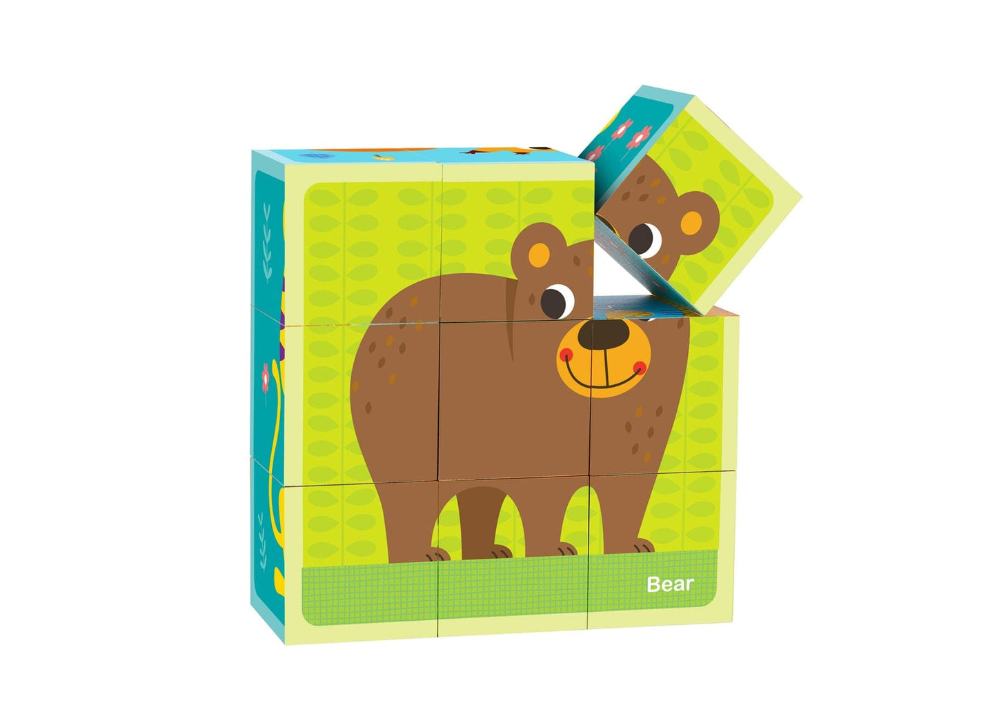 Kids Toy Chest Brand-Tooky Toy, Games-Block Puzzles ANIMAL BLOCK PUZZLE WITH DRAWING CARD