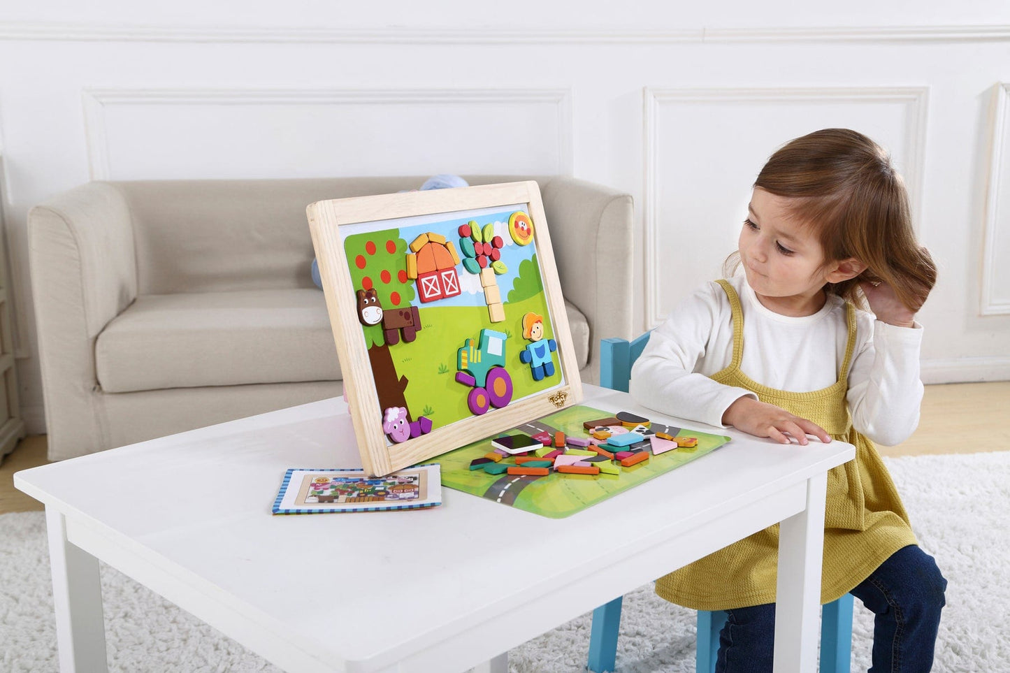 Kids Toy Chest Brand-Tooky Toy, Games-Educational, Toys-Educational MAGNETIC PUZZLE BOARD- FARM