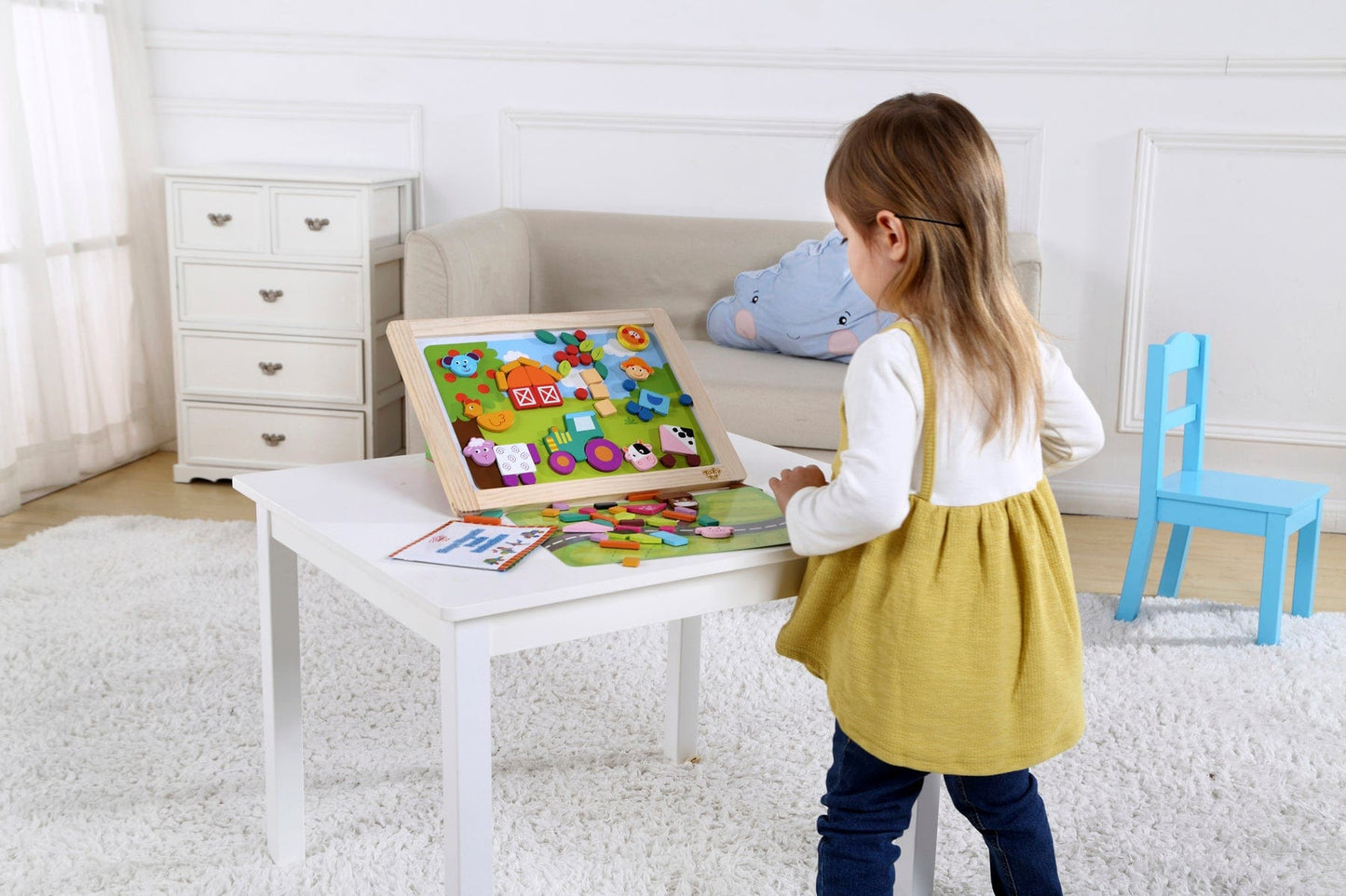Kids Toy Chest Brand-Tooky Toy, Games-Educational, Toys-Educational MAGNETIC PUZZLE BOARD- FARM