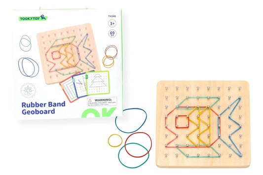 Kids Toy Chest Brand-Tooky Toy, Games-Educational, Toys-Educational, X-FSC Certified CREATIVE RUBBER BAND GEOBOARD PATTERN PUZZLE GAME