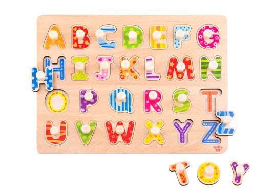 Kids Toy Chest Brand-Tooky Toy, Games-Peg & Tray Puzzles ALPHABET PEG PUZZLE