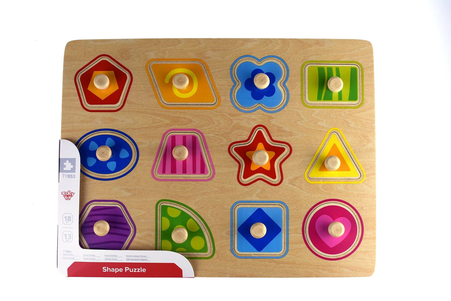 Kids Toy Chest Brand-Tooky Toy, Games-Peg & Tray Puzzles, X-FSC Certified SHAPE  PEG PUZZLE