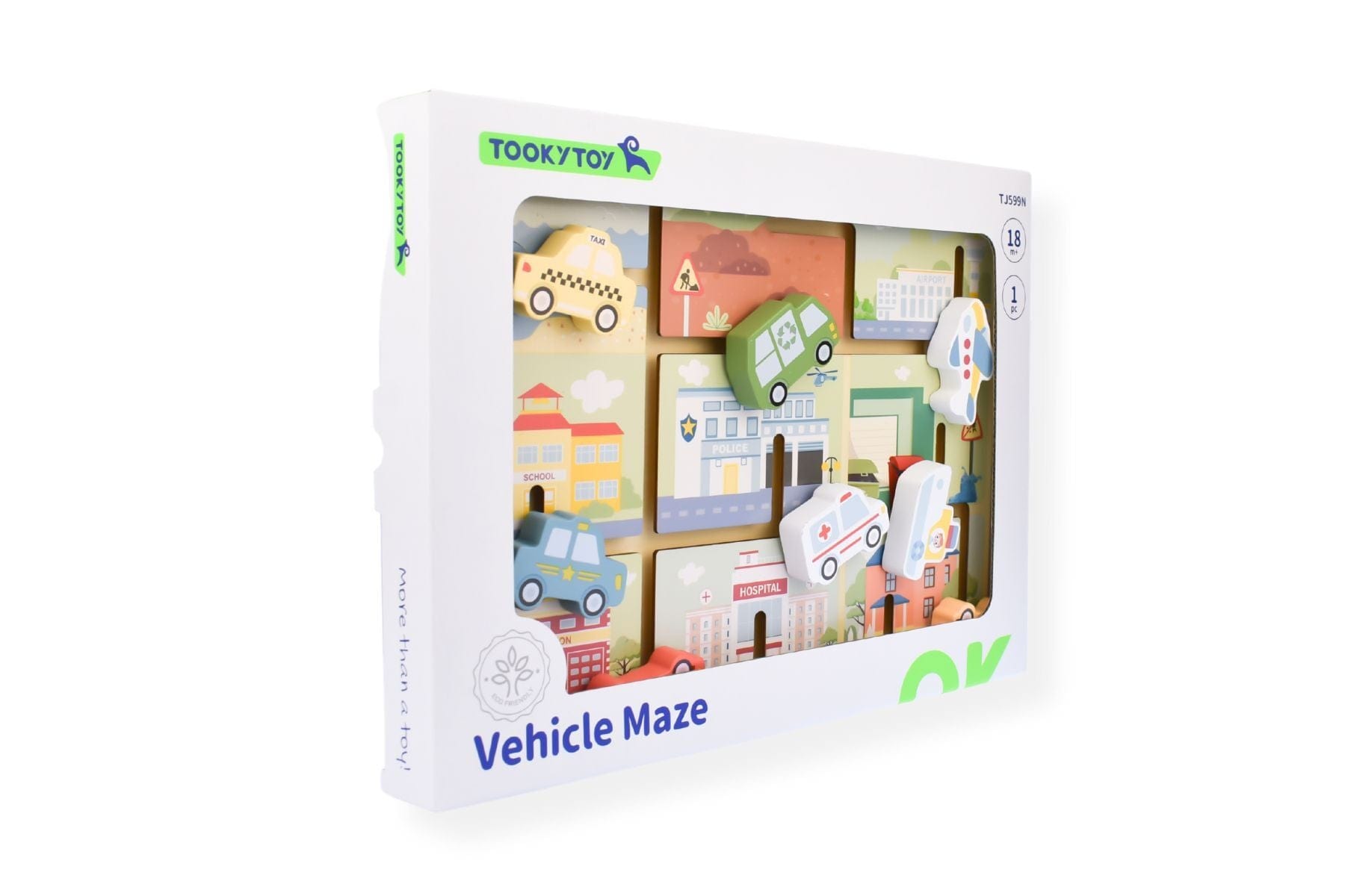 Kids Toy Chest Brand-Tooky Toy, Games-Peg & Tray Puzzles, X-FSC Certified TRAFFIC MAZE PUZZLE BOARD