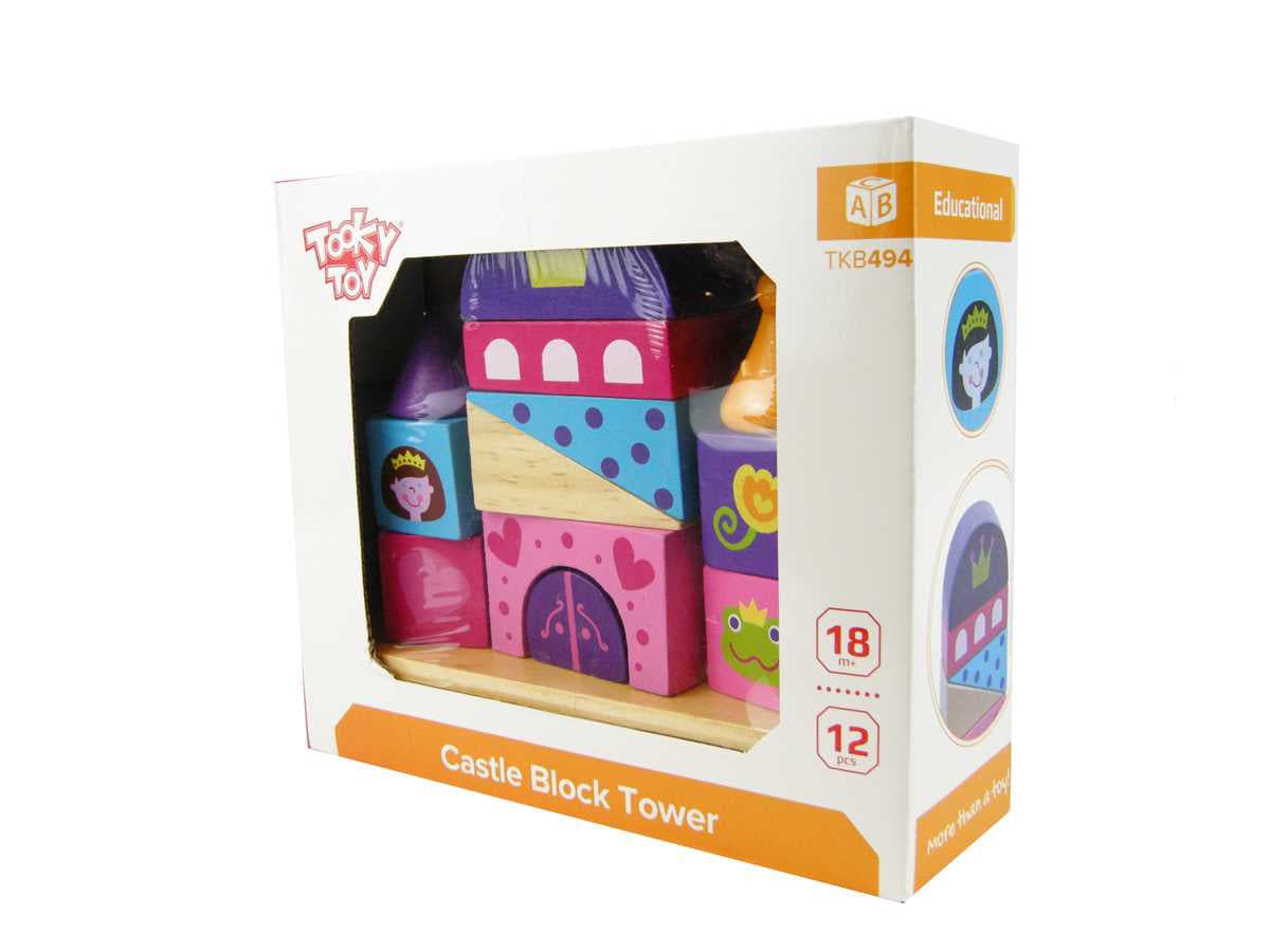 Kids Toy Chest Brand-Tooky Toy, Toys-Blocks & Stacking CASTLE BLOCK TOWER