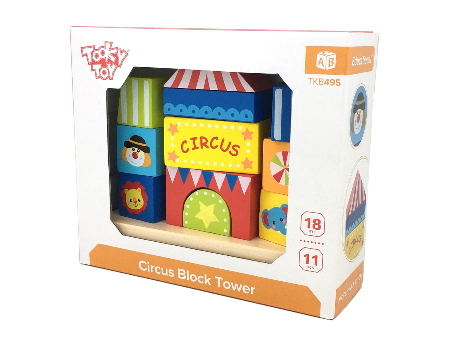 Kids Toy Chest Brand-Tooky Toy, Toys-Blocks & Stacking CIRCUS BLOCK TOWER