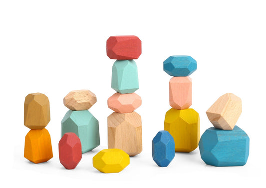 Kids Toy Chest Brand-Tooky Toy, Toys-Blocks & Stacking, Gift-Baby Shower, X-FSC Certified WOODEN STACKING STONE BLOCKS