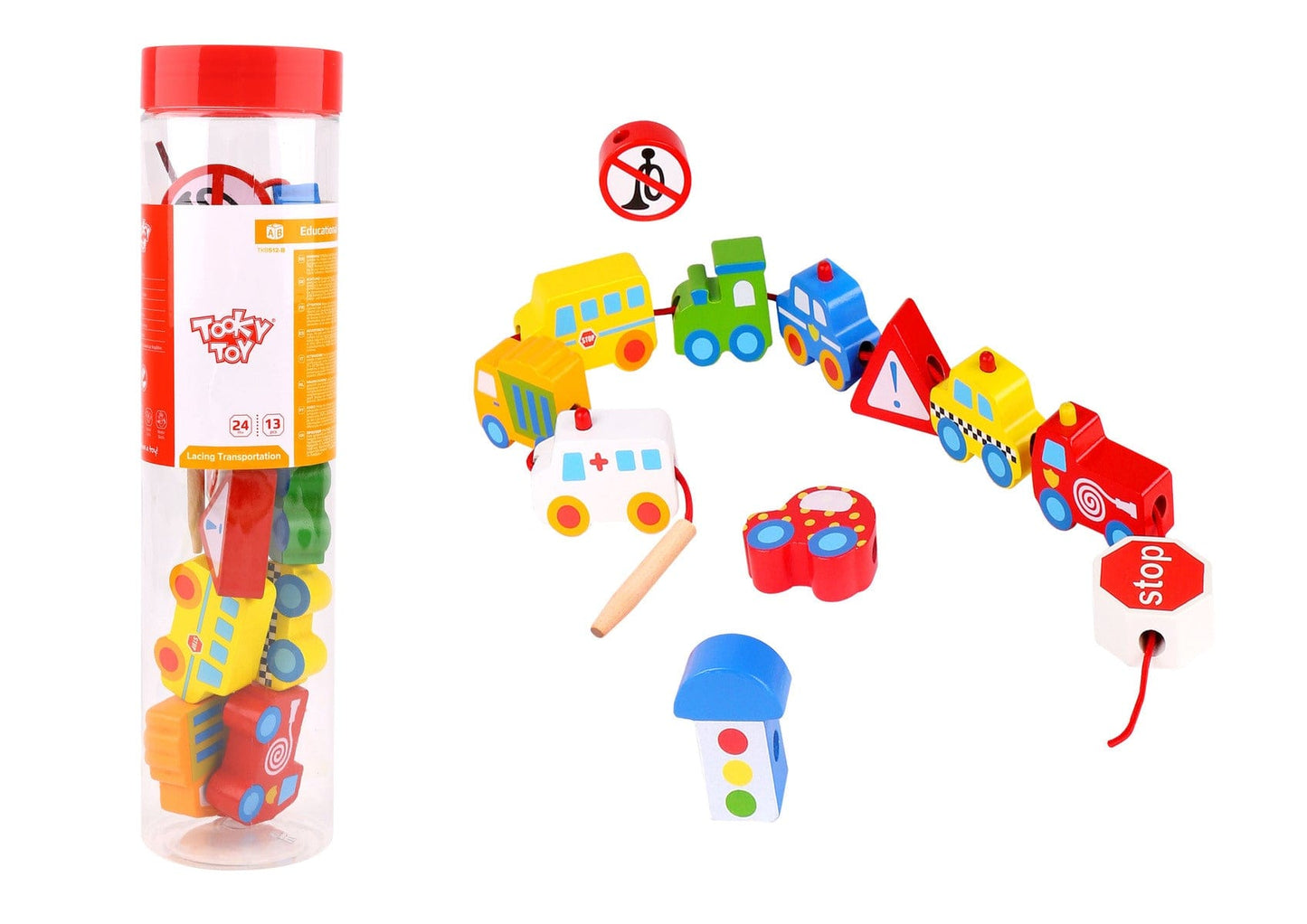 Kids Toy Chest Brand-Tooky Toy, Toys-Educational, Toys-Blocks & Pounding LACING TRANSPORTATION