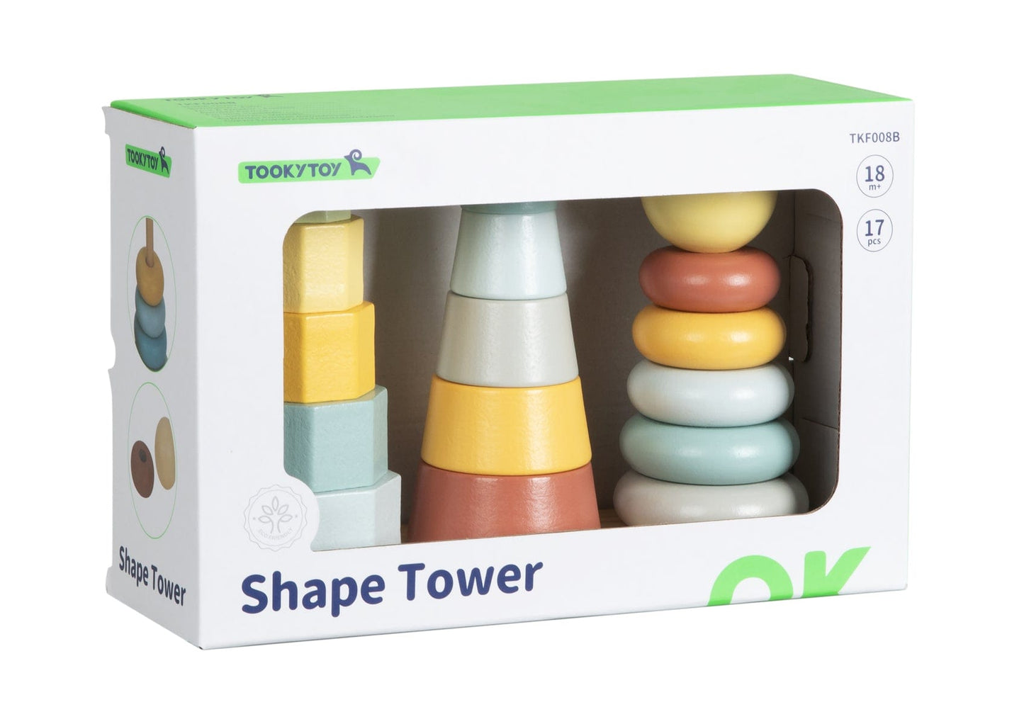 Kids Toy Chest Brand-Tooky Toy, Toys-Educational, Toys-Blocks & Stacking, X-FSC Certified MY FOREST FRIENDS SHAPE TOWER