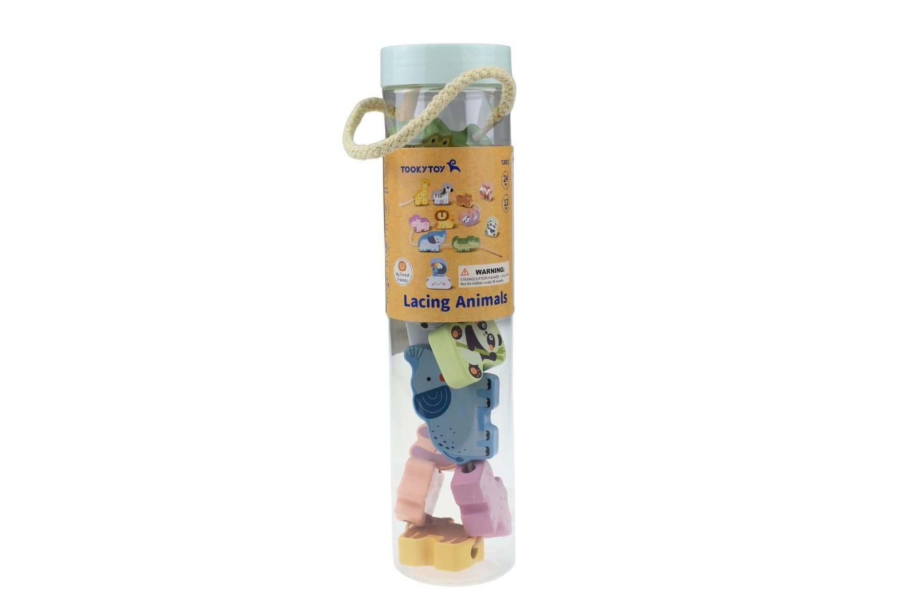Kids Toy Chest Brand-Tooky Toy, Toys-Educational, X-FSC Certified MY FOREST FRIENDS LACING BLOCKS - WILD ANIMALS