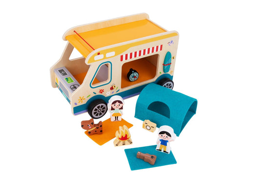 Kids Toy Chest Brand-Tooky Toy, Toys-Playsets Puppets & Figurines CAMPING RV CARAVAN PLAYSET