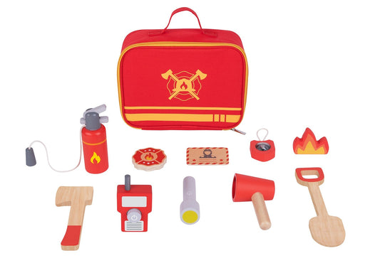 Kids Toy Chest Brand-Tooky Toy, Toys-Pretend Play, X-FSC Certified LITTLE FIREFIGHTER PLAY SET IN CARRY BAG