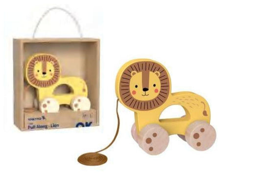 Kids Toy Chest Brand-Tooky Toy, Toys-Push/Pull Along, X-FSC Certified MY FOREST FRIENDS PULL ALONG - LION