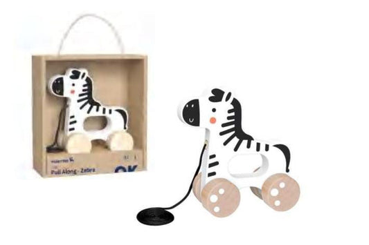 Kids Toy Chest Brand-Tooky Toy, Toys-Push/Pull Along, X-FSC Certified MY FOREST FRIENDS PULL ALONG - ZEBRA