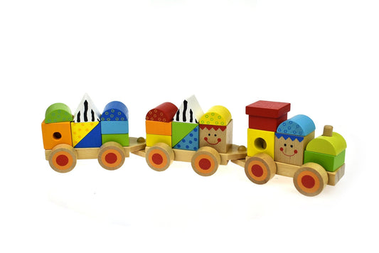 Kids Toy Chest Brand-Tooky Toy, Toys-Vehicles, Toys-Blocks & Stacking, X-FSC Certified WOODEN STACKING TRAIN